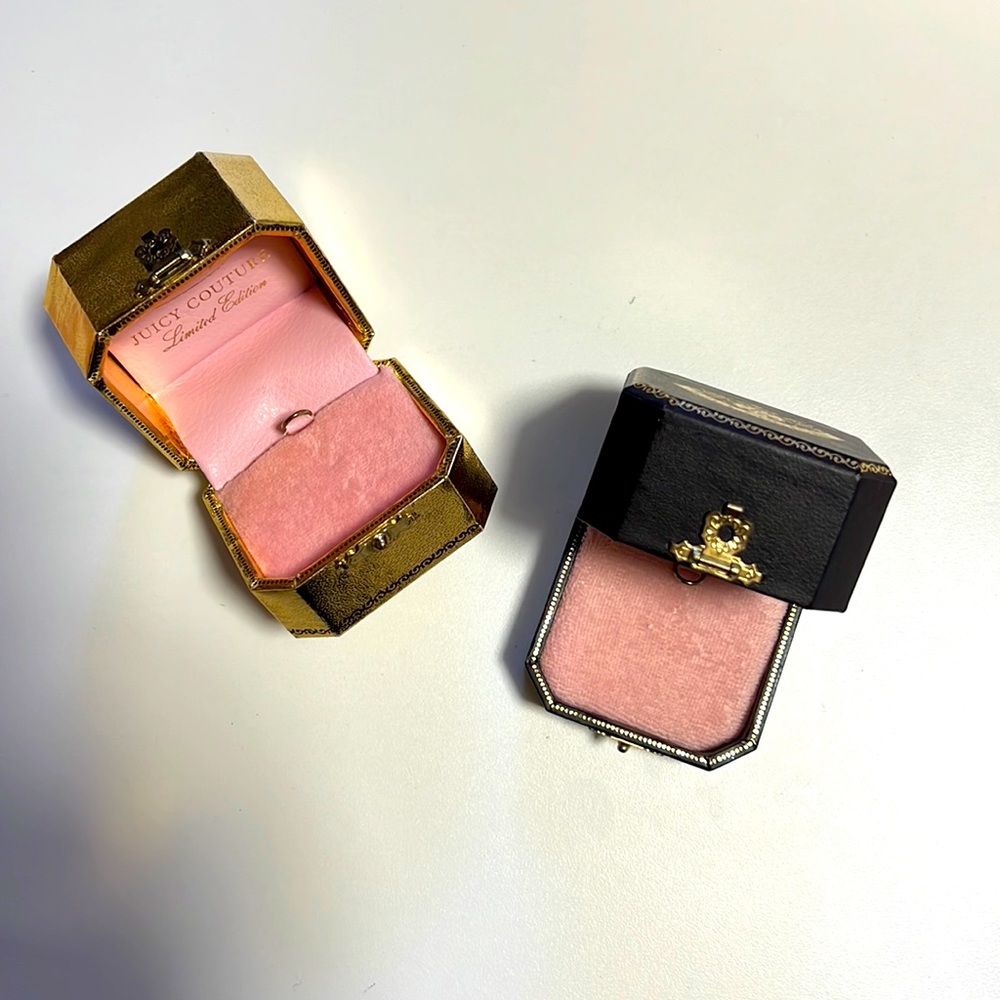 2 OG Juicy Couture Cubed Jewelry Boxes in Gold & Brown 👑🤎
